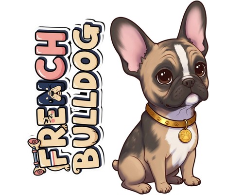 French bulldog sticker and - french,