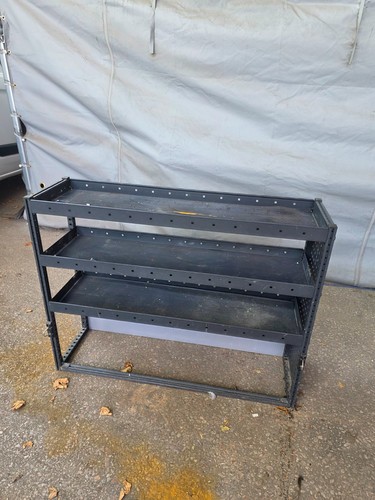 Grey metal van racking with - metal,