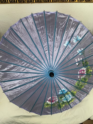 Vintage oriental silk - silk, parasol