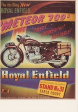 Advertising Art Postcard - Royal Enfield Meteor Motorcycle, Earls Court  RR23087