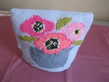 novelty handmade Tea Cosy Cosie flowers in pot, knitted padded cover, bespoke