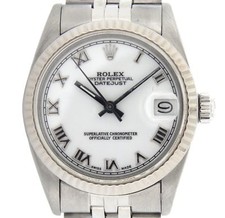 Rolex Datejust 68274 Ladies 31mm Midsize Stainless Steel Watch White Roman Dial