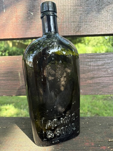Large antique glass bottle - large,