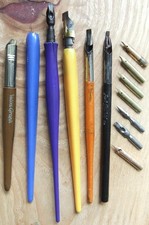 RARE, VINTAGE JOBLOT OF DIP PENS / CALLIGRAPHY PENS AND SOME MIXED NIBS, USED