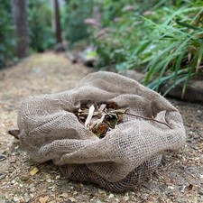 Compostable Leaf Sacks Mould Bags Jute Hessian Biodegradable Mulch Leaves x 30
