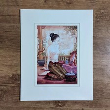 Thai Erotic Nude Large Painting Vintage Print Asian Fine Art Breasts Naked uk