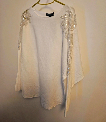 Ivory viscose knit jumper - knit, l/xl