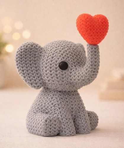 Printed elephant ornament - elephant,