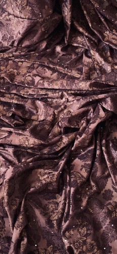 Brown floral burnout velvet - brown,