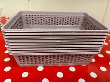 Set of 8 dusty pink plastic storage baskets ideal for crafting, sorting etc
