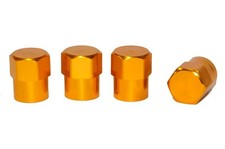 4 x GOLD HEX METAL TYRE VALVE