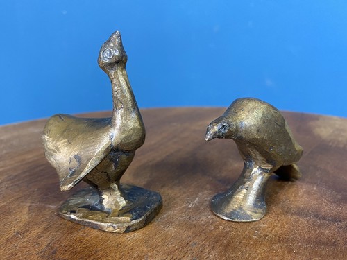 Small vintage bronze bird - ,
