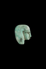 Ancient Egyptian Antique Faience Pharaoh Face Amulet Artifact Egypt BC