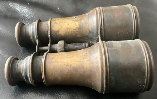 Antique brass field glasses - brass,