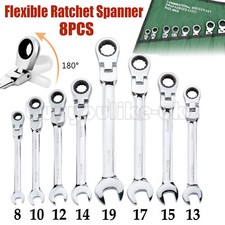 Ratchet Spanner Wrench Set Metric Combination Ratcheting Spanners 8mm-19mm 8pcs
