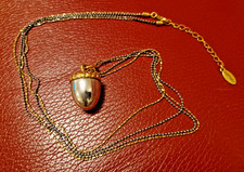 Lovely HULTQUIST Necklace - ACORN 30" 76cm double silver & gold metal chain
