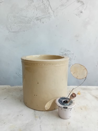 Antique stoneware jar pot - stoneware,