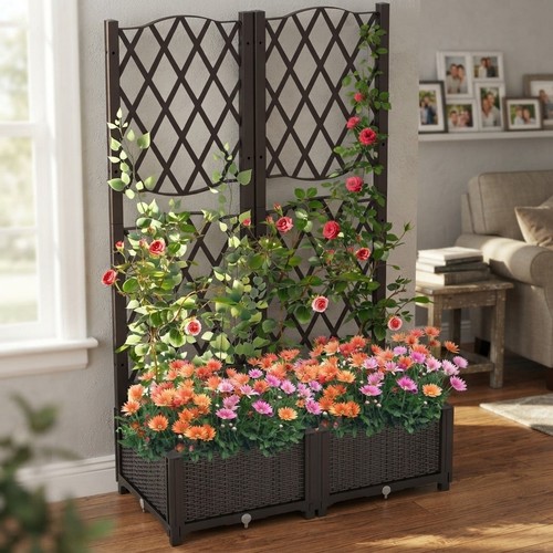 Garden planter with trellis - planter,