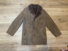 Sheepskin Longline Brown Warm Coat Vintage Aristocrat By Morlands - Kent - Large