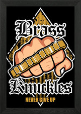 Fist and brass knuckles Framed