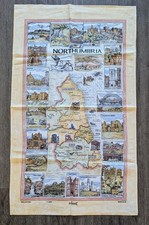 Lamont Northumbria Cotton Tea Towel County Map Places H4808