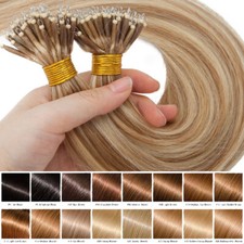 CLEARANCE Nano Ring 100% Real Remy Human Hair Extensions Micro Beads Loop lONG