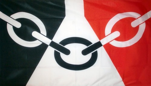Black country feet flag - black,