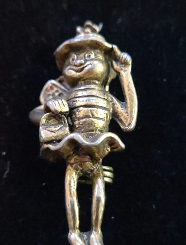 Vintage lady honey bee - honey, brooch