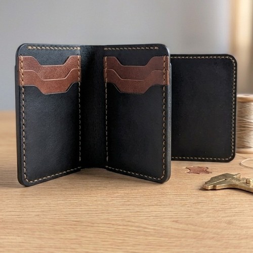 Men handmade leather card - men's,