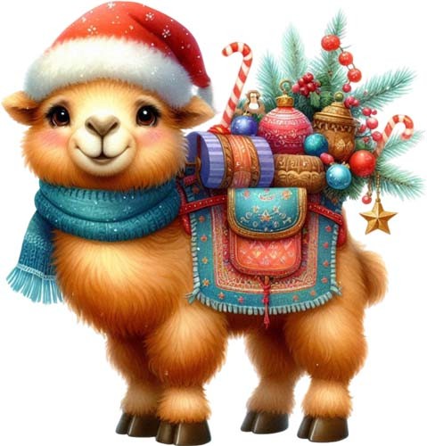 Christmas funny camel - wall, art