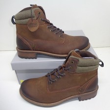 BENCH Mens Brown Leather Boots