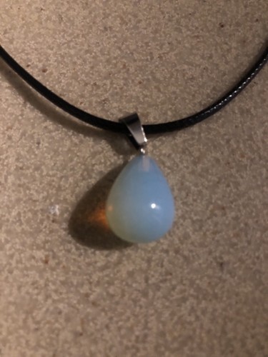Opal pendant black cord - opal, pendant,