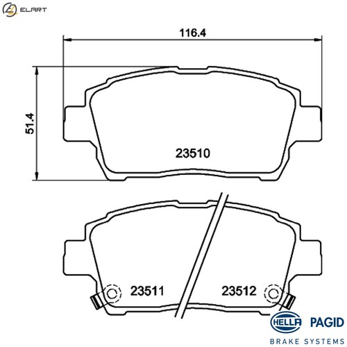Brake pad set - set, 8db