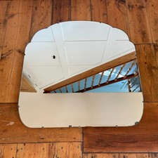 Antique Art Deco Wall Mirror Scalloped Edge c1930s Vintage Large Classic Hallway