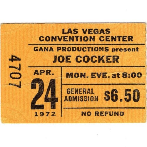 Joe cocker concert ticket stub - ticket,