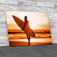 Surfer Girl Silhouette At