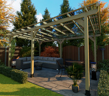 Wooden Pergola with Clear