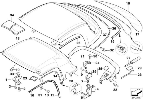 Bmw genuine hardtop - hardtop, torx