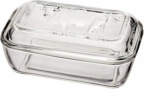 Luminarc glass cow butter dish - luminarc,
