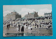 BLACKPOOL, BEACH, HOLIDAYMAKERS, 1910 PMK, THORNTON, HONLEY, HUDDERSFIELD