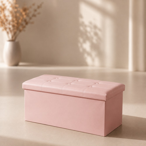 Ottoman storage leather box - ottoman,