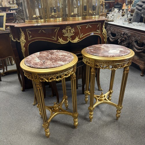 Pair gilt rouge - gilt, marble