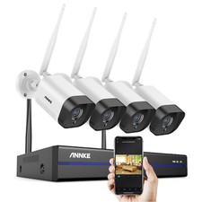 3MP ANNKE Wireless CCTV Camera System 8CH 5MP NVR Audio In Outdoor Security Kit