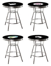 BLACK AND CHROME ROUND BAR