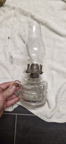 Vintage glass finger oil lamp - oil,