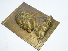 Antique Signed Bronze Relief