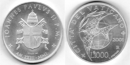 Vatican john paul 1000 lire - paul,