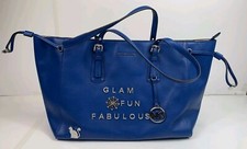 Rare Michael Kors Cat Star Glam Fun & Fabulous Electric Blue Shoulder Bag Pins