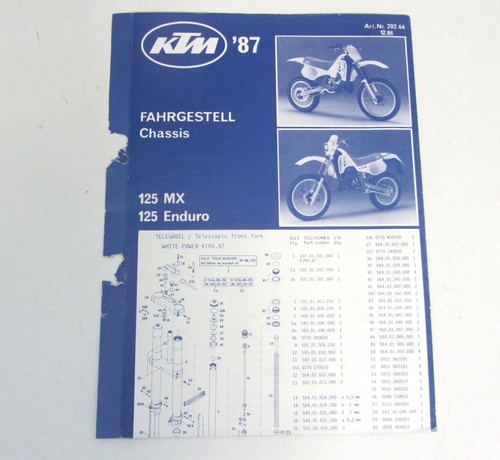 Parts list with part numbers