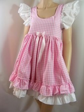 sissy ADULT baby pink gingham pinafore dress up play dress plus sizes inc